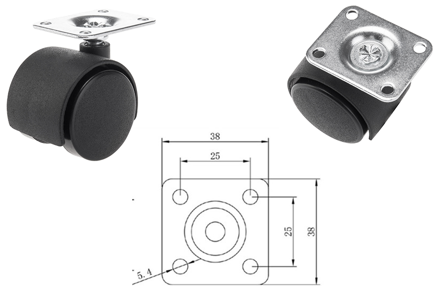 office chair parts manufacturer top plate measurements