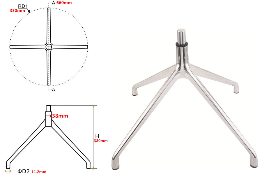 Guide to office chair base dimensions | tincci.com