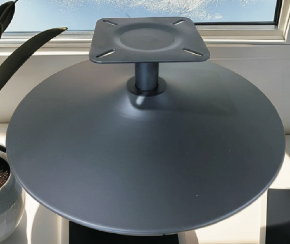 Round trumpet base 3 Heavy duty matte black trumpet table base with anti-corrosion finish