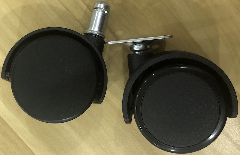 Standard mounting stem detail of our premium office chair casters