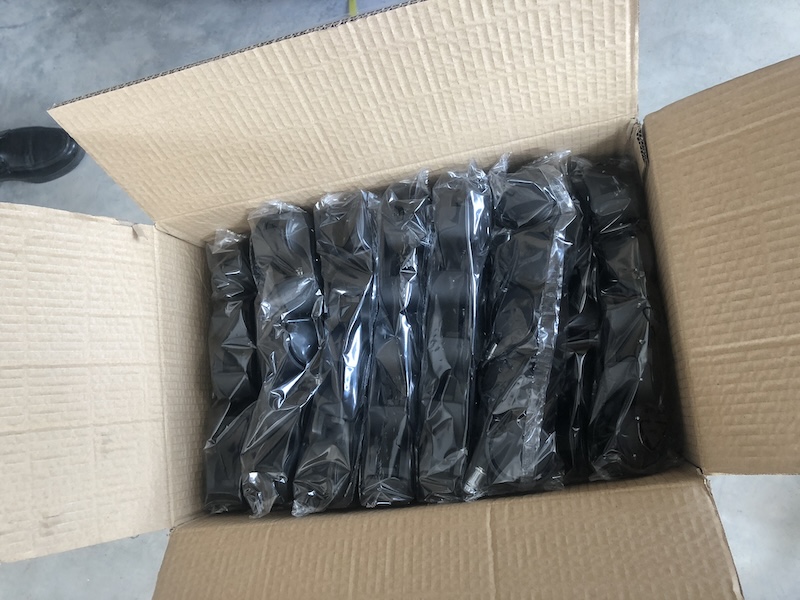 Secure internal plastic wrapping for bulk orders of compatible herman miller aeron casters