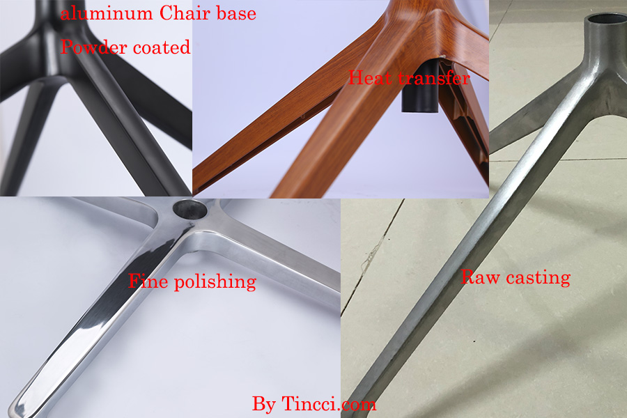 Heavy-duty aluminum chair base surface manufacturing — armchair components for commercial OEM production