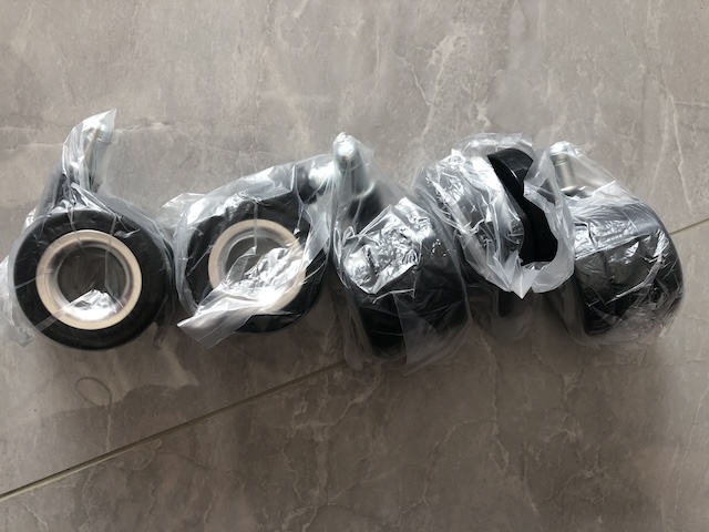 Secure bulk factory packaging of replacement casters for office chairs ready for export