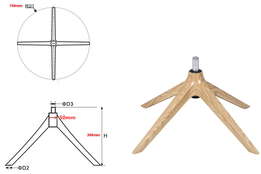 GUIDE TO OFFICE CHAIR BASE DIMENSIONS | TINCCI.COM 5 5 4 leg office chair base dimensions accessories vendors in China