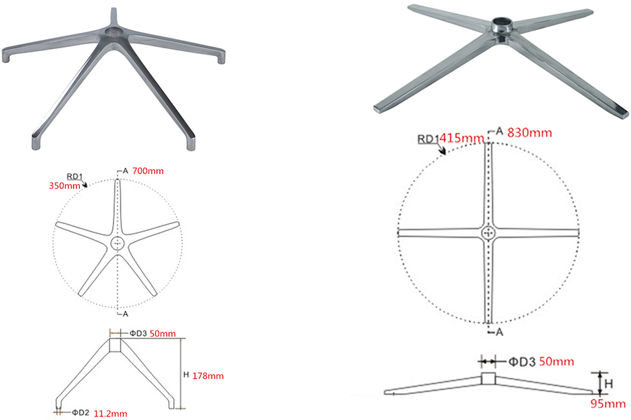 MEASUREMENTS GUIDE 5 5 chair base measurements