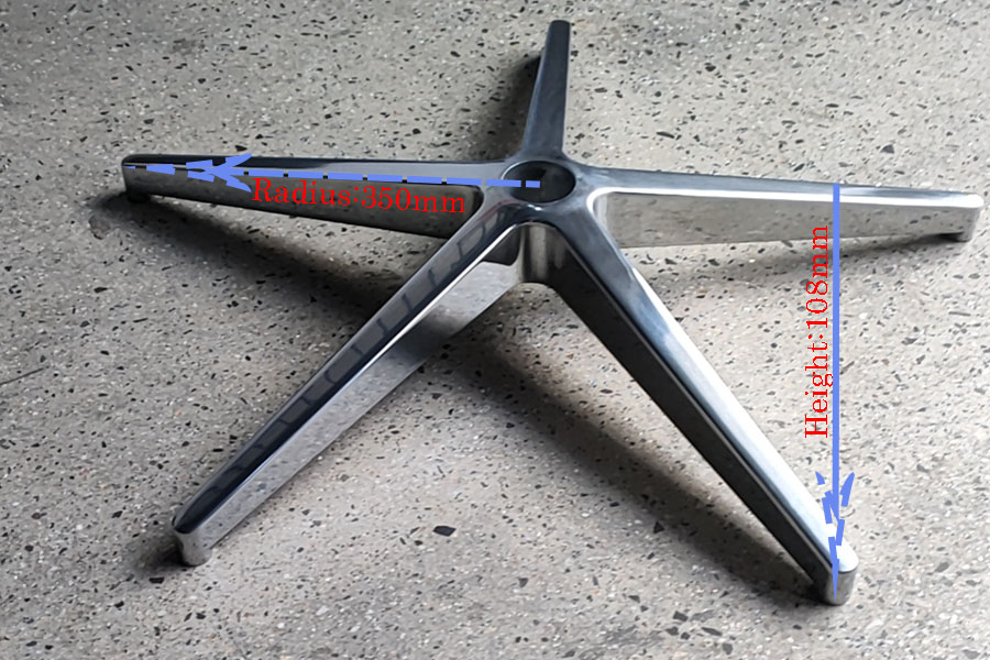A Dimension swivel chair base China manufacturers oem steelcase chair parts 5 star revolving parts