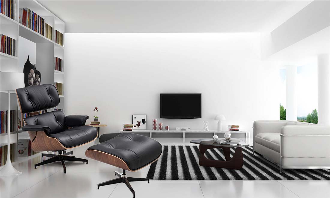 A moq 10 eames lounge chair and ottoman replica from ODM furniture maker