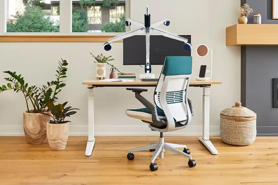 B Manufacturing heavy duty steelcase chair parts 5 legs components