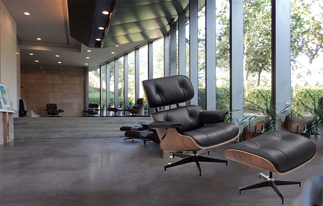 d China supplier design eames lounge chair and ottoman replica for interior decorating