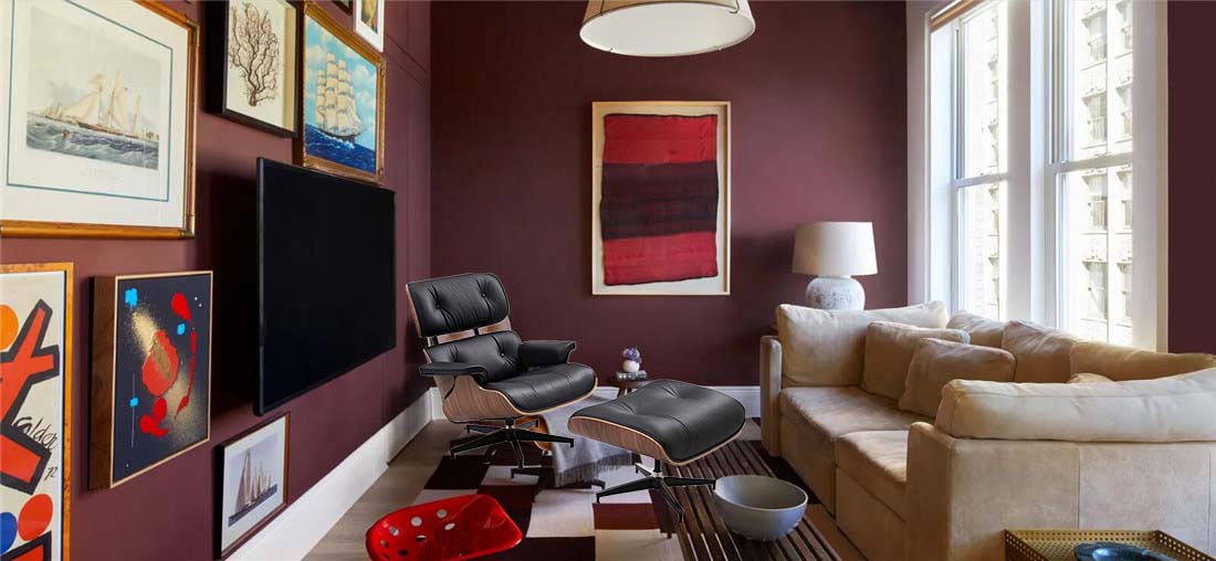 e Chinese wholesale vendor eames lounge chair and ottoman replica for indoor home decor