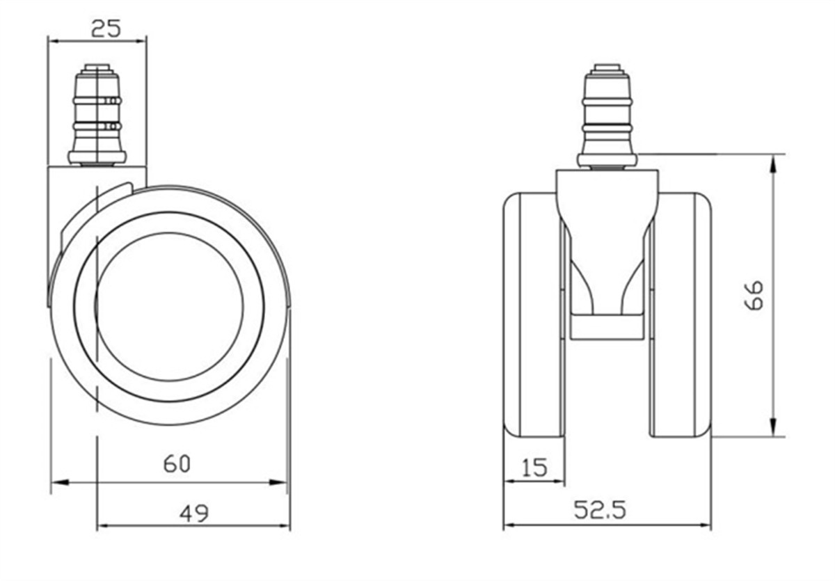 Durable PU and PA plastic structure of premium gaming chair casters