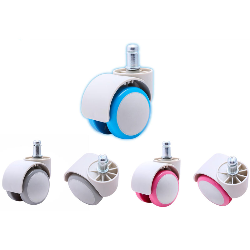 Premium white office chair wheels and white chair casters for modern minimalist ergonomic seating